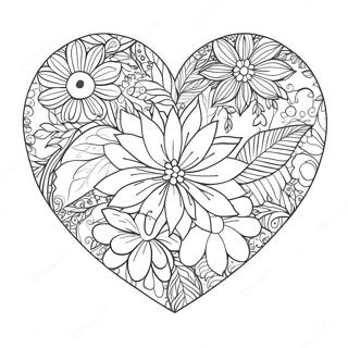 Floral Fancy Heart Coloring Page 72112 15943