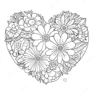 Floral Fancy Heart Coloring Page 72112 15944
