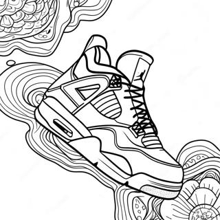 Cool Jordan 4 Sneaker Coloring Page 72211-16009