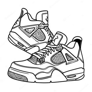 Cool Jordan 4 Sneaker Coloring Page 72211-16011