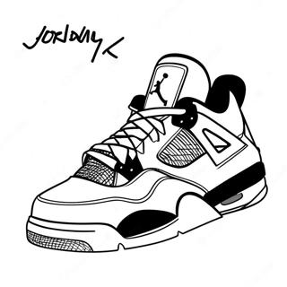 Cool Jordan 4 Sneaker Coloring Page 72211-16012