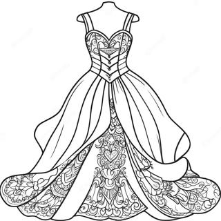 Fancy Party Dress Coloring Page 72240-16042