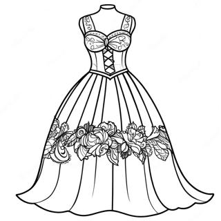 Fancy Party Dress Coloring Page 72240-16043