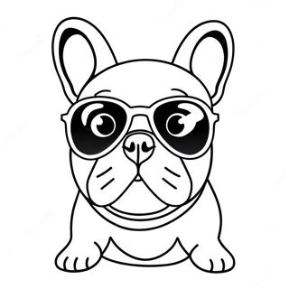 Funny French Bulldog With Sunglasses Coloring Page 72339-16120