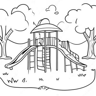 Colorful Playground Scene Coloring Page 72362-16130