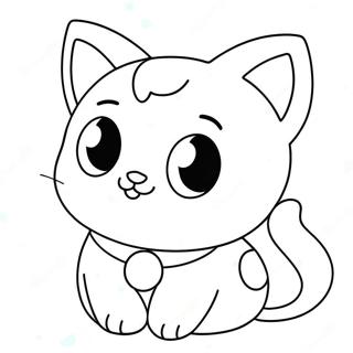 Adorable Kawaii Anime Cat Coloring Page 72388-16150