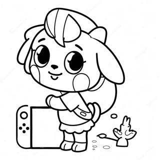 Cute Animal Crossing Characters On Nintendo Switch Coloring Page 72416-16178