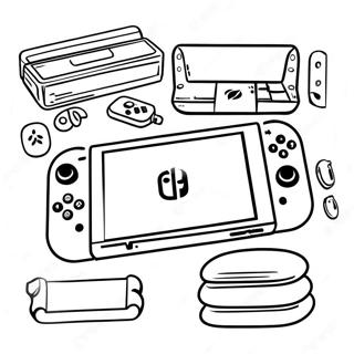 Nintendo Switch With A Colorful Game Library Coloring Page 72417-16184
