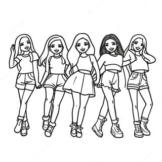 Blackpink Members Dancing Coloring Page 72543-16270