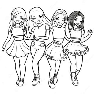 Blackpink Members Dancing Coloring Page 72543-16271