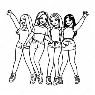 Blackpink Members Dancing Coloring Page 72543-16272