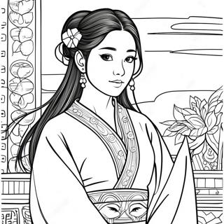 Jisoo In Traditional Outfit Coloring Page 72545-16277