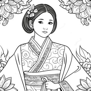 Jisoo In Traditional Outfit Coloring Page 72545-16278