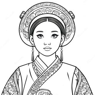 Jisoo In Traditional Outfit Coloring Page 72545-16280