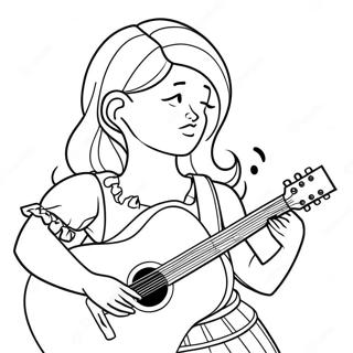 Rose Playing Guitar Coloring Page 72546-16282