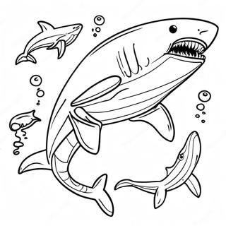 Realistic Megalodon Swimming Coloring Page 72569-16289