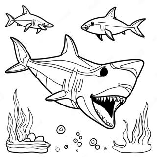 Realistic Megalodon Swimming Coloring Page 72569-16290