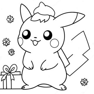 Pikachu Christmas Coloring Pages