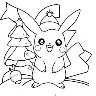 Pikachu With Christmas Lights Coloring Page 72673 16373
