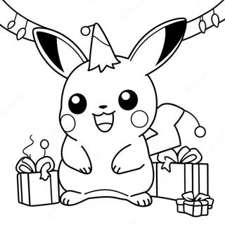 Pikachu With Christmas Lights Coloring Page 72673 16375
