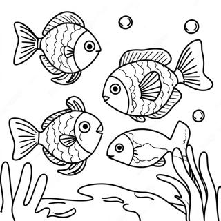 Underwater Scene With Colorful Fish Coloring Page 72724 16412