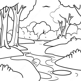 Gentle River With Flowing Water Coloring Page 72725 16413