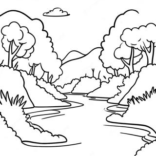 Gentle River With Flowing Water Coloring Page 72725 16414