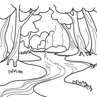Gentle River With Flowing Water Coloring Page 72725 16416