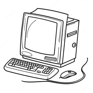 Colorful Desktop Computer Setup Coloring Page 72778-16459