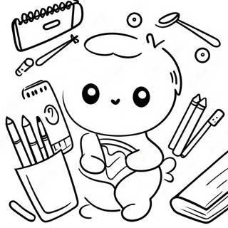 Cute Back To School Supplies Coloring Page 72802-16469