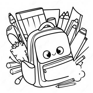 Cute Back To School Supplies Coloring Page 72802 16471