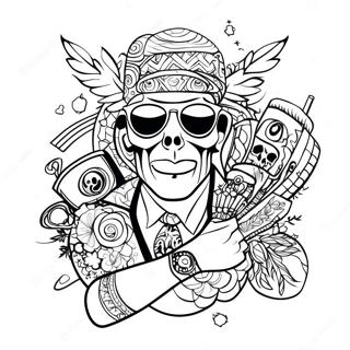 Cool Gangsta Tattoo Designs Coloring Page 72932-16572