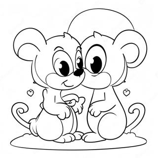 Cute Disney Valentines Coloring Page 72982-16607