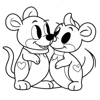 Playful Disney Animals In Love Coloring Page 72986-16624