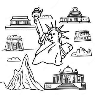 Famous Landmarks Of Countries Coloring Page 73010 16633