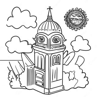 Famous Landmarks Of Countries Coloring Page 73010 16634