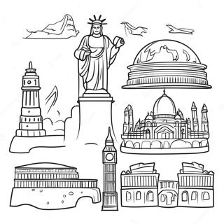 Famous Landmarks Of Countries Coloring Page 73010 16636
