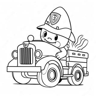 Cute Marshall With Fire Truck Coloring Page 73266-16829