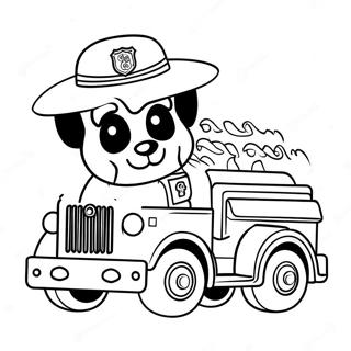 Cute Marshall With Fire Truck Coloring Page 73266-16830