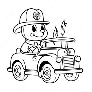 Cute Marshall With Fire Truck Coloring Page 73266-16832
