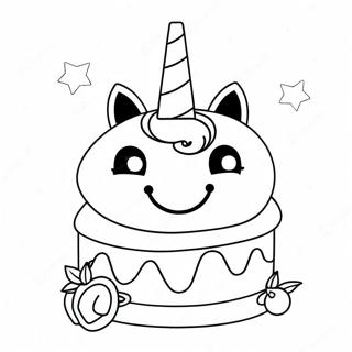 Unicorn Cake Coloring Page 73393-16925