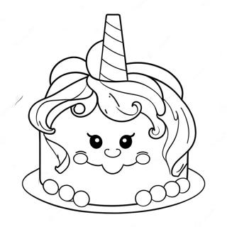 Unicorn Cake Coloring Page 73393-16927