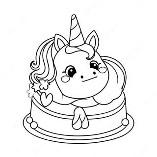 Sparkling Unicorn Cake Coloring Page 73394-16929