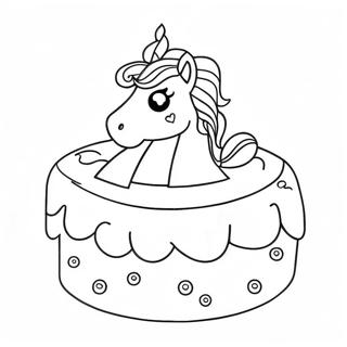 Sparkling Unicorn Cake Coloring Page 73394-16931