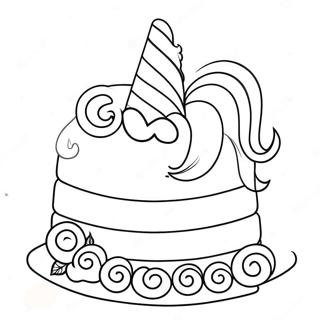 Rainbow Unicorn Cake Coloring Page 73395-16935