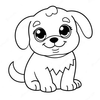 Cute Fluffy Puppy Coloring Page 73521-17030