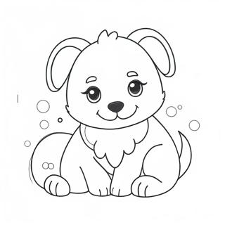 Cute Fluffy Puppy Coloring Page 73521-17031