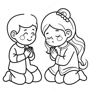 Children Praying Coloring Page 73573 17071