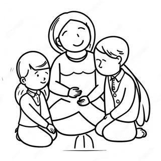 Family Prayer Coloring Page 73574-17073