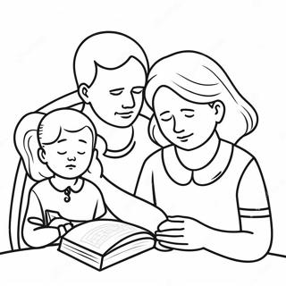 Family Prayer Coloring Page 73574-17074